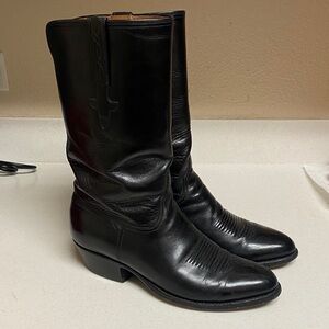 Lucchese Classics Regal Calf skin Black Western Leather Boots 9.5 E (Wide)